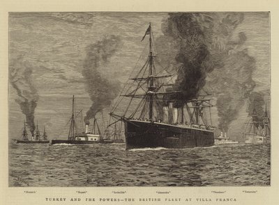 La Turquie et les Puissances, la flotte britannique à Villa Franca - William Lionel Wyllie